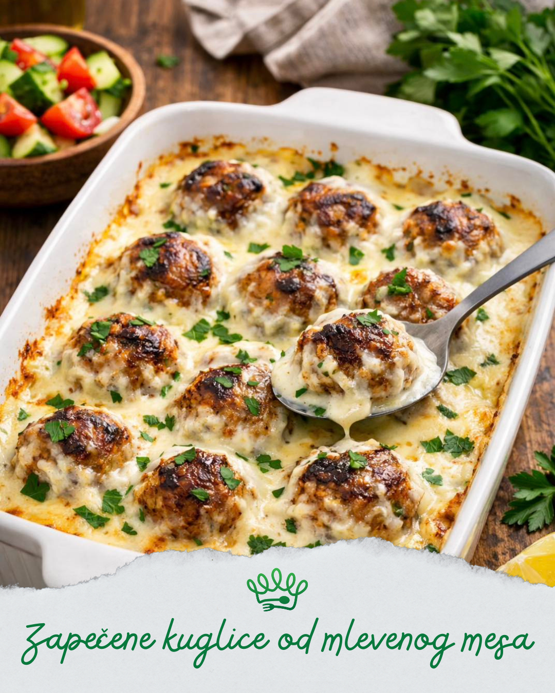 Zapečene kuglice od mlevenog mesa u sosu od grčkog jogurta recept za zdravu ihranu